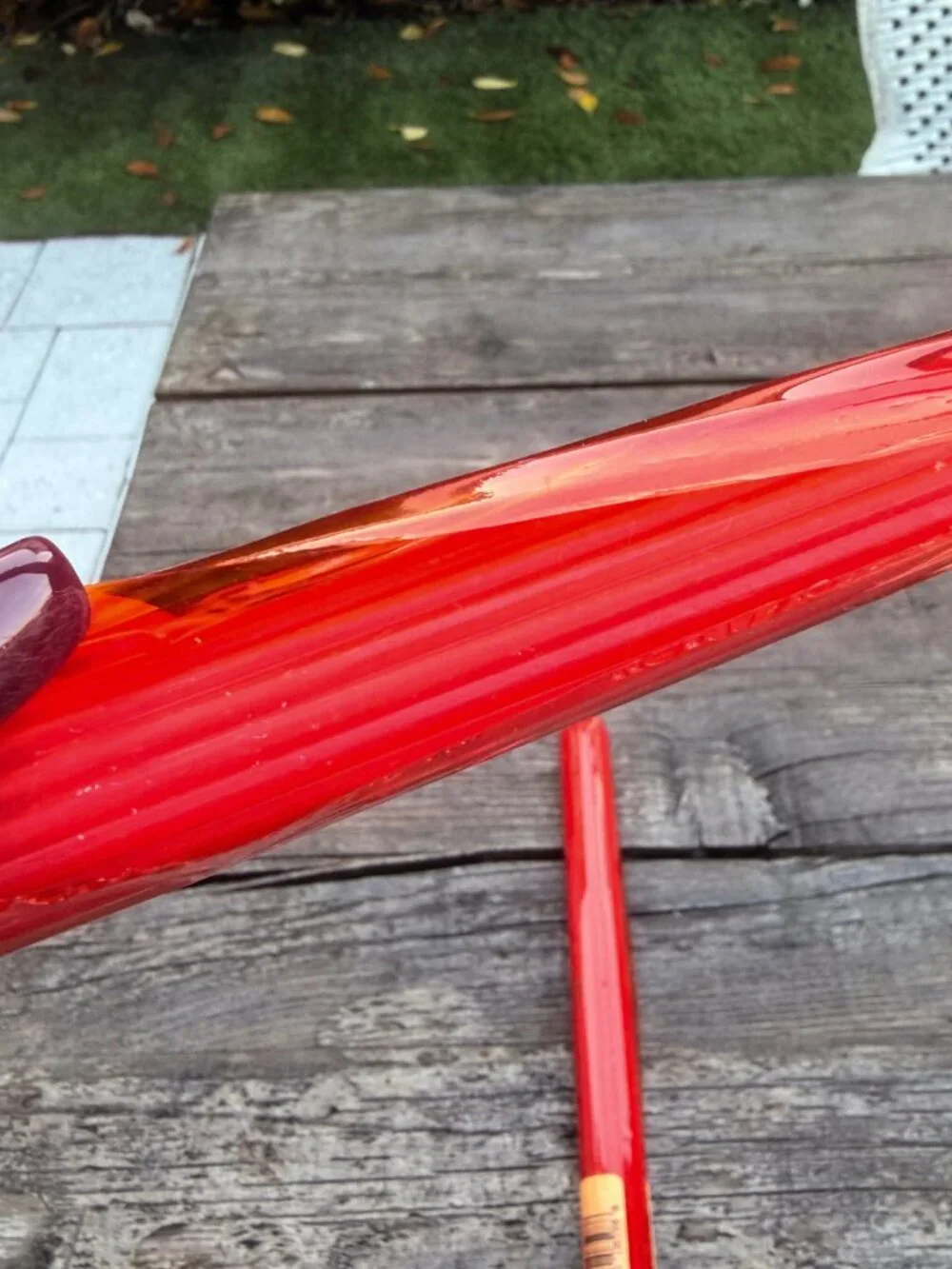 2 Vintage Red Forget Me Not American Greetings Fluted Column 10” Candlesticks